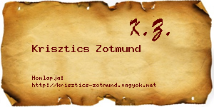 Krisztics Zotmund névjegykártya